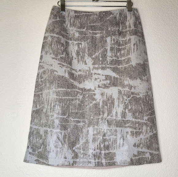 Vintage Leather Snake Print Knee Length Pencil Skirt 6 - Picture 2 of 5